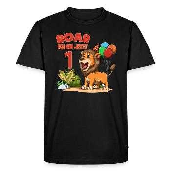 Enfants lion mignon - fête d'anniversaire d'un an - T-shirt Premium bio Homme - noir - Devant - Nico (187cm)