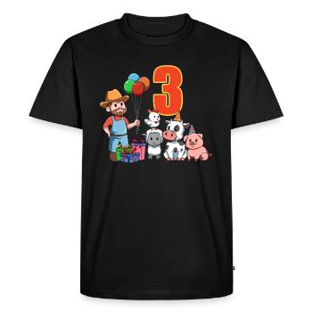 Agriculteur et animaux de ferme - 3 ans pour les enfants - T-shirt Premium bio Homme - noir - Devant - Nico (187cm)
