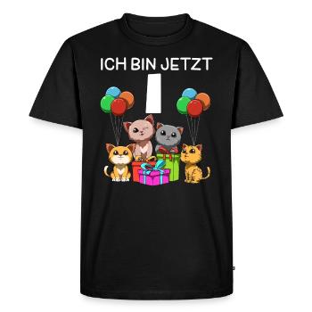 Funny cats party - 1st child's birthday - Men's Premium Organic T-Shirt - black - Front - Nico (187cm)