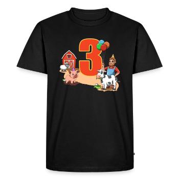 Ferme et animaux - 3 ans pour les enfants - T-shirt Premium bio Homme - noir - Devant - Nico (187cm)