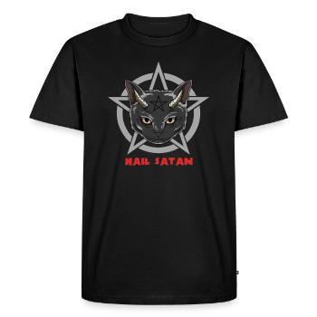 Je vous salue le chat de Satan - T-shirt Premium bio Homme - noir - Devant - Nico (187cm)