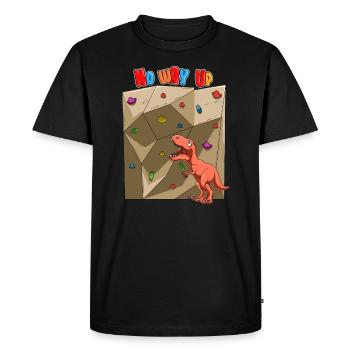 Funny Boulder Dinosaur - Desperate T-Rex - Men's Premium Organic T-Shirt - black - Front - Nico (187cm)