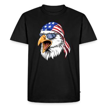 USA Eagle - USA Eagle Biker - T-shirt Premium bio Homme - noir - Devant - Nico (187cm)
