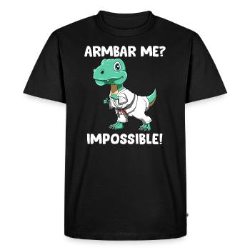 Armbar Me Impossible - Drôle BJJ TRex - T-shirt Premium bio Homme - noir - Devant - Nico (187cm)