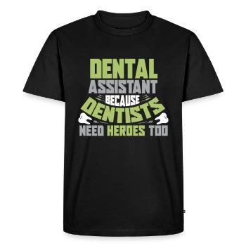 Dentiste Dentist Dents Dental Cadeau - T-shirt Premium bio Homme - noir - Devant - Nico (187cm)
