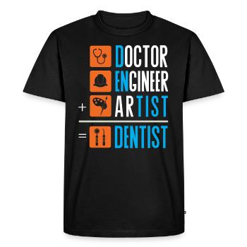 Dentiste dentiste dent dents dents cadeau dentaire - T-shirt Premium bio Homme - noir - Devant - Nico (187cm)