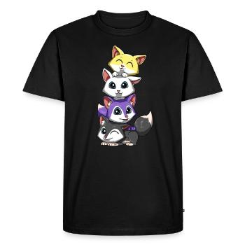 Renards non binaires - LGBTQ non binaire - T-shirt Premium bio Homme - noir - Devant - Nico (187cm)