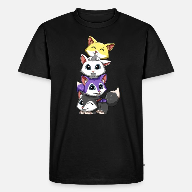 Non-binary foxes - Nonbinary LGBTQ - Men's Premium Organic T-Shirt - black