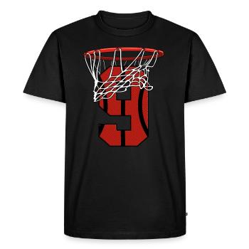 Anniversaire de 9 ans de basket-ball - Bball - T-shirt Premium bio Homme - noir - Devant - Nico (187cm)