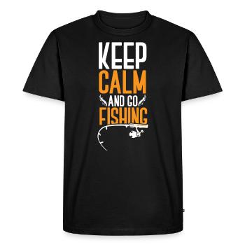 fishing fishing fishing fishing fishermen angler fish - Men's Premium Organic T-Shirt - black - Front - Nico (187cm)
