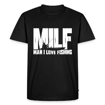 fishing fishing fishing fishing fishermen angler fish - Men's Premium Organic T-Shirt - black - Front - Nico (187cm)