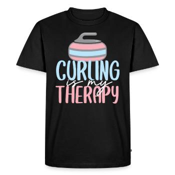curling sports d'hiver cadeau de sports de glace - T-shirt Premium bio Homme - noir - Devant - Nico (187cm)
