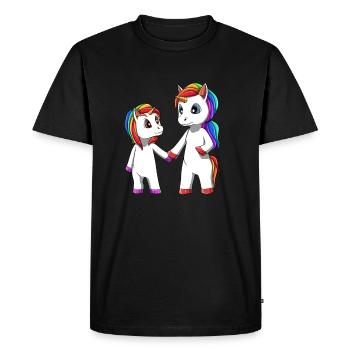 Licorne grande soeur - T-shirt Premium bio Homme - noir - Devant - Nico (187cm)