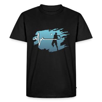 tennis tennis player tennis racket tennis court sp - Men's Premium Organic T-Shirt - black - Front - Nico (187cm)