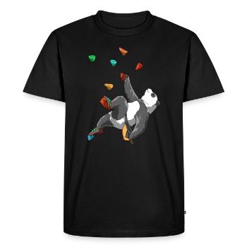Cadeau drôle de panda et d'escalade - T-shirt Premium bio Homme - noir - Devant - Nico (187cm)