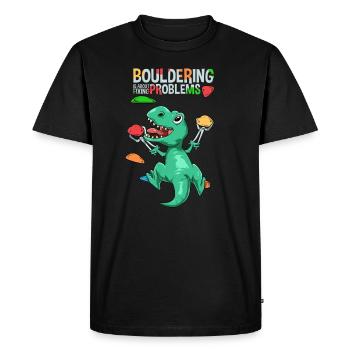 Cadeau drôle d'escalade de bloc de T-Rex - T-shirt Premium bio Homme - noir - Devant - Nico (187cm)