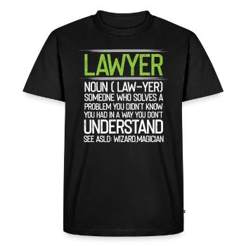 Avocat Droit Avocat Avocat - T-shirt Premium bio Homme - noir - Devant - Nico (187cm)