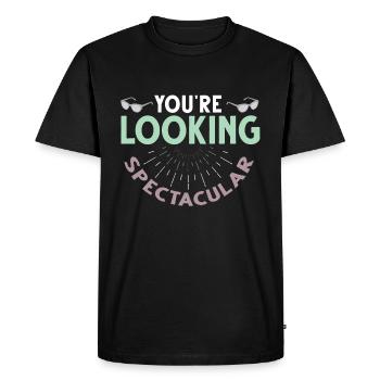 Opticiens Lunettes Idée cadeau ophtalmologiste Augeno - T-shirt Premium bio Homme - noir - Devant - Nico (187cm)