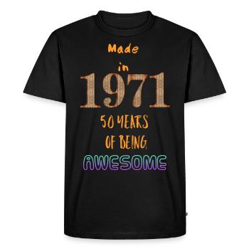 50th Birthday, 50th Birthday, 50th Birthday - Men's Premium Organic T-Shirt - black - Front - Nico (187cm)