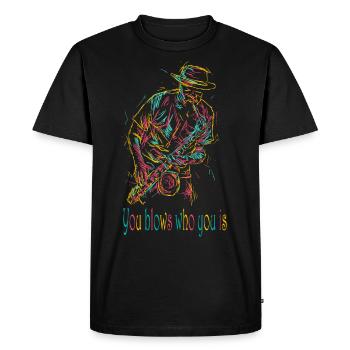 Instrument de musique Saxophone Saxophone Jazz MusiK - T-shirt Premium bio Homme - noir - Devant - Nico (187cm)