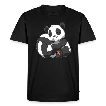 Drôle de volley-ball panda - T-shirt Premium bio Homme - noir - Devant - Nico (187cm)