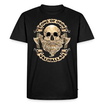 Crânes Vikings Valhalla - T-shirt Premium bio Homme - noir - Devant - Nico (187cm)