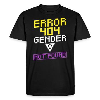 Drôle Non binaire sexe non trouvé - T-shirt Premium bio Homme - noir - Devant - Nico (187cm)