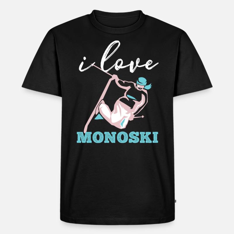 Monoski Geschenkidee Geschenk Monoskifahren Monosk - Männer Premium Bio T-Shirt - Schwarz