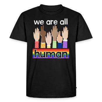 LGBTQ Nous sommes tous humains - T-shirt Premium bio Homme - noir - Devant - Nico (187cm)
