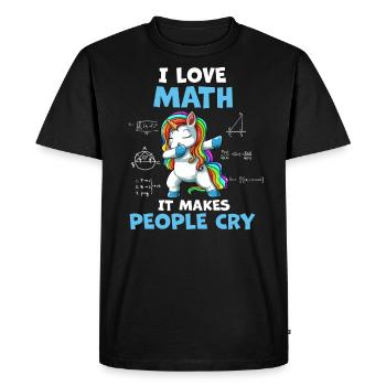J’adore les maths de maths Licorne - T-shirt Premium bio Homme - noir - Devant - Nico (187cm)