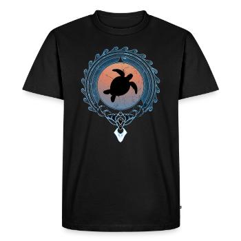 Tortue de mer - T-shirt Premium bio Homme - noir - Devant - Nico (187cm)