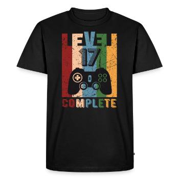 Level 17 Complete 17th birthday 17 years old 2004 - Men's Premium Organic T-Shirt - black - Front - Nico (187cm)