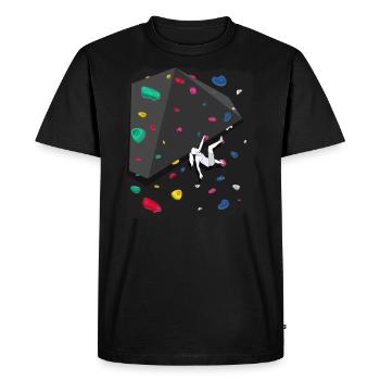 Escalade boulder paroi falaises Bouldern - T-shirt Premium bio Homme - noir - Devant - Nico (187cm)