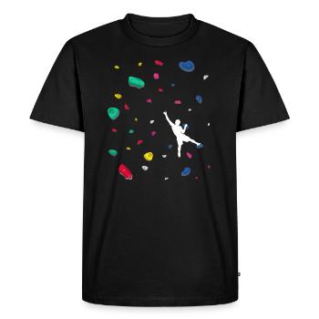 Escalade boulder paroi falaises Bouldern - T-shirt Premium bio Homme - noir - Devant - Nico (187cm)