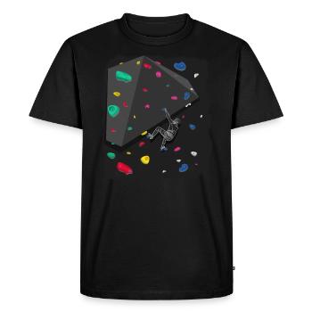 Escalade boulder paroi falaises Bouldern - T-shirt Premium bio Homme - noir - Devant - Nico (187cm)