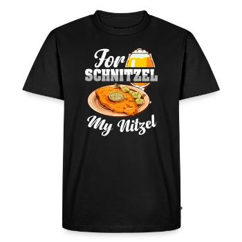 For Schnitzel My Nitzel | Bière Et escalopes - T-shirt Premium bio Homme - noir - Devant - Nico (187cm)