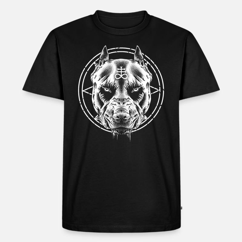 Okkulter gotischer Pitbull Baphomet - Männer Premium Bio T-Shirt - Schwarz