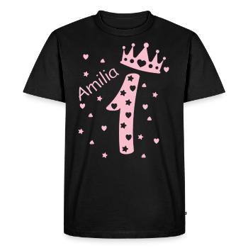Amilia First Birthday - Men's Premium Organic T-Shirt - black - Front - Nico (187cm)