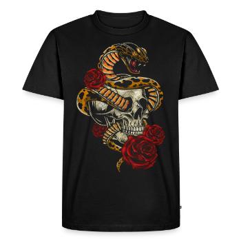 Skull Hardrock Biker - T-shirt Premium bio Homme - noir - Devant - Nico (187cm)