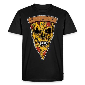 Pizza slayer - Men's Premium Organic T-Shirt - black - Front - Nico (187cm)