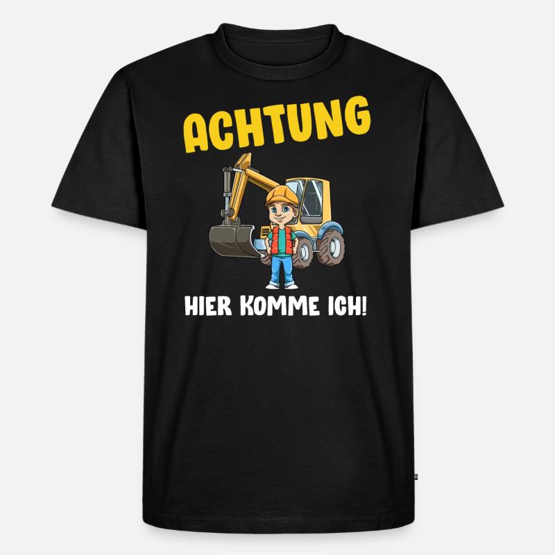 Lustiges Bagger Geschenk - Jungen Bagger - Männer Premium Bio T-Shirt - Schwarz