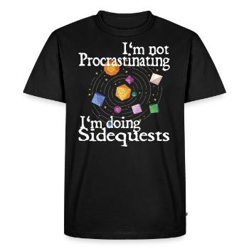 Je fais des quêtes secondaires, je procrastine la conception de RPG - T-shirt Premium bio Homme - noir - Devant - Nico (187cm)