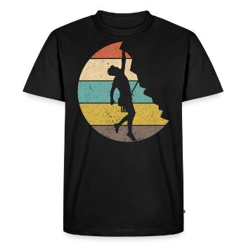 Escalade Escalade Alpinisme Mur d’escalade - T-shirt Premium bio Homme - noir - Devant - Nico (187cm)