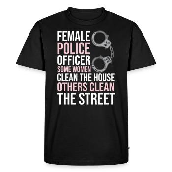 Police Policewoman Policeman Profession Sayings - Men's Premium Organic T-Shirt - black - Front - Nico (187cm)