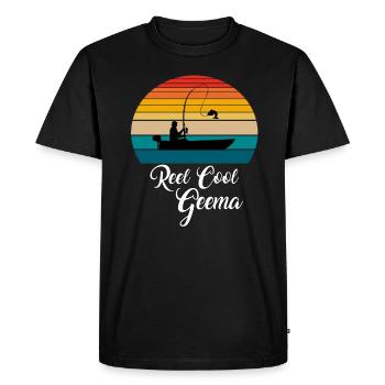 Reel Cool Geema Fishing Gifts - Men's Premium Organic T-Shirt - black - Front - Nico (187cm)