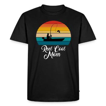 Reel Cool Mom Fishing Gifts - Men's Premium Organic T-Shirt - black - Front - Nico (187cm)