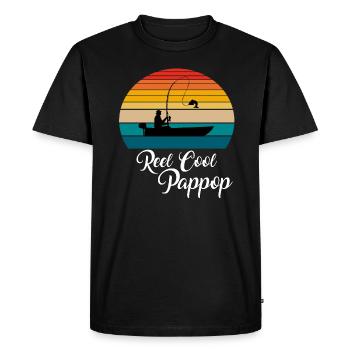 Reel Cool Pappop Fishing Gifts - Men's Premium Organic T-Shirt - black - Front - Nico (187cm)