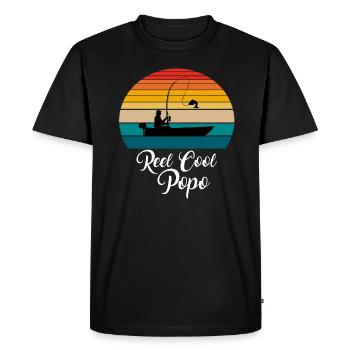 Reel Cool Popo Fishing Gifts - Men's Premium Organic T-Shirt - black - Front - Nico (187cm)