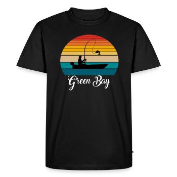 Lieu de pêche de Green Bay - T-shirt Premium bio Homme - noir - Devant - Nico (187cm)