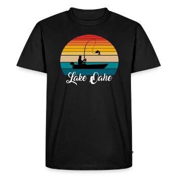 Lake Oahe Fishing Spot - Men's Premium Organic T-Shirt - black - Front - Nico (187cm)
